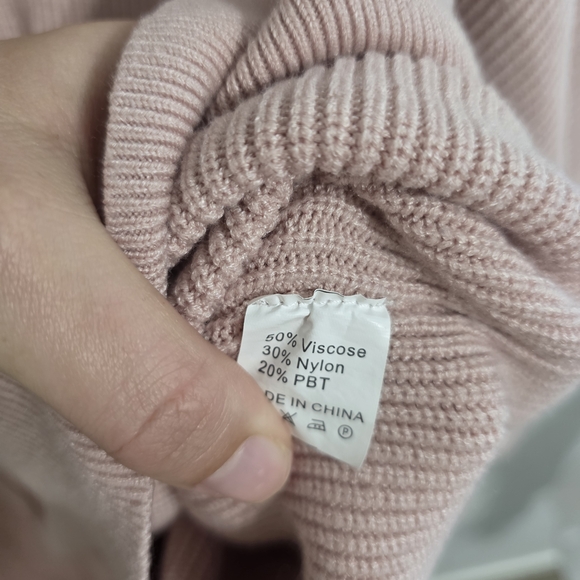 Pink Quarter-Zip Ribbed Sweater - Picture 4 of 5